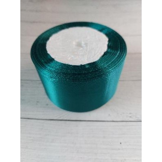 Ленты атласные однотонные 5 см*25 ярдов (цв. темно-бирюзовый 96), цена за 5 м